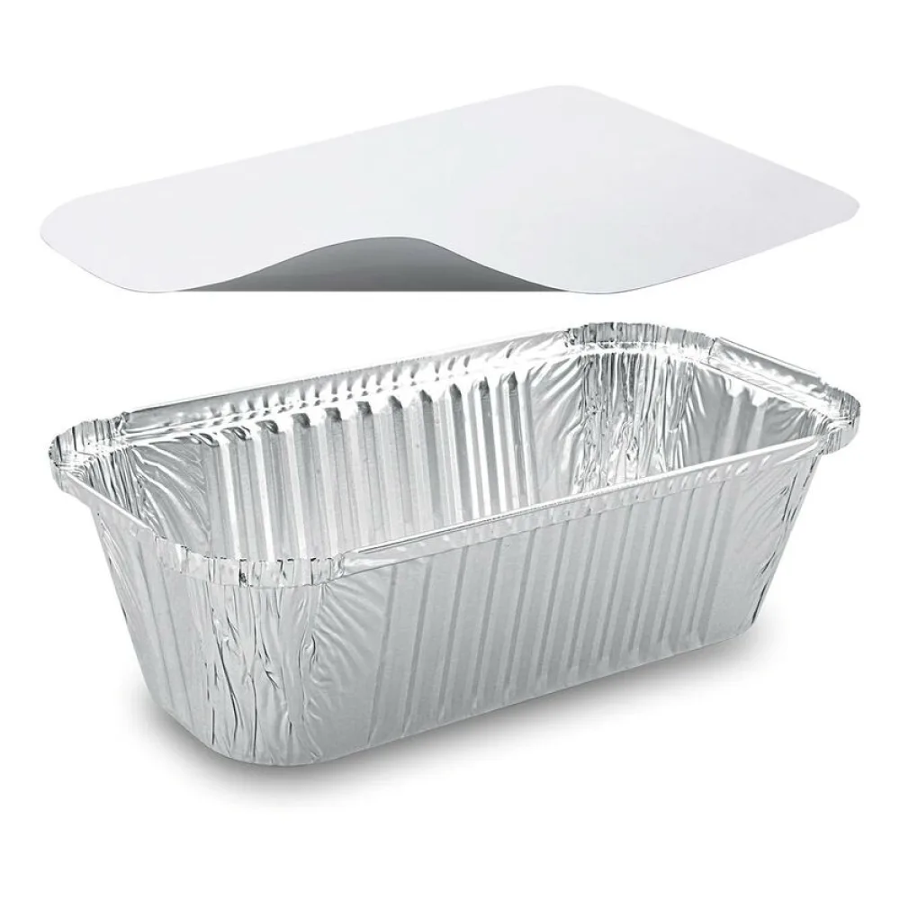 Alu-Servierschale Aluschale Grillschale eckig 1500ml inklusive Deckel, 5 Stk. – Bild 2