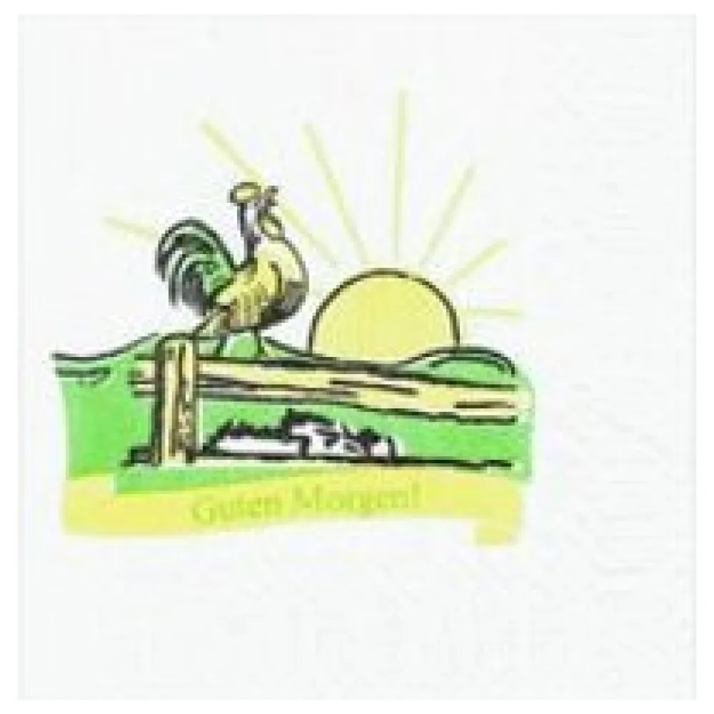 Motivservietten "Guten Morgen" 24x24cm, 1/4 -Falz, 2-lagig, 400 Stk. – Bild 3
