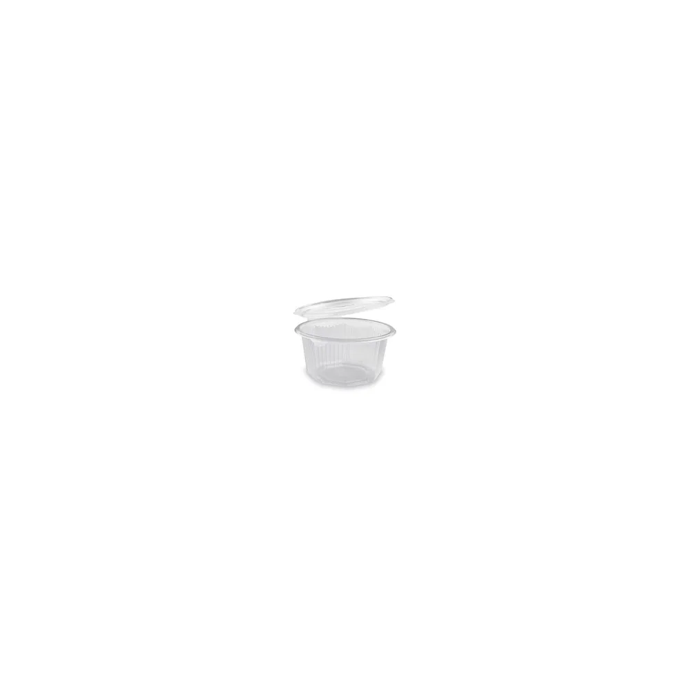 Achteckbecher klar mit angehängtem Deckel 1000 ml (PP), 50 Stk.