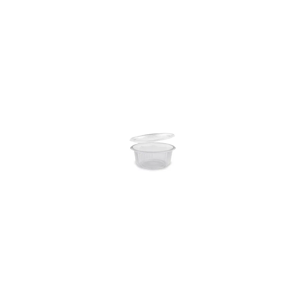 Achteckbecher klar mit angehängtem Deckel 750 ml (PP), 50 Stk.