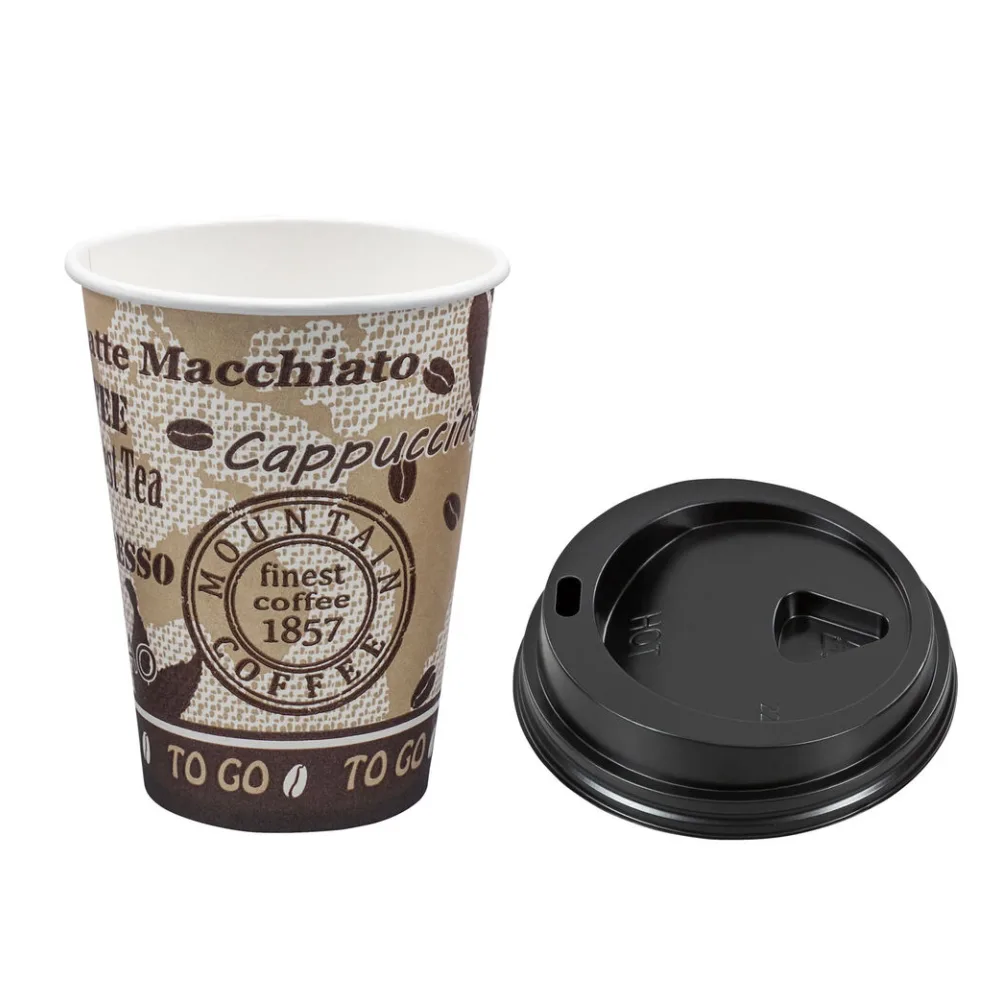 Kaffeebecher Premium mit Deckel, "Coffee to go", Pappe besch., 250 ml, 75 Stk. – Bild 2