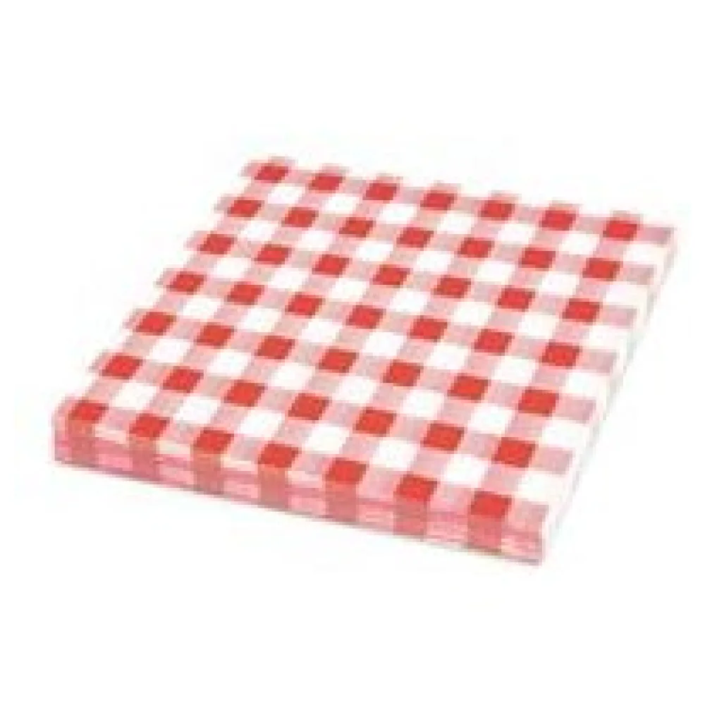 Servietten Prägeservietten 33 x 33 cm, 1-lagig, KARO rot, 100 Stk. – Bild 3
