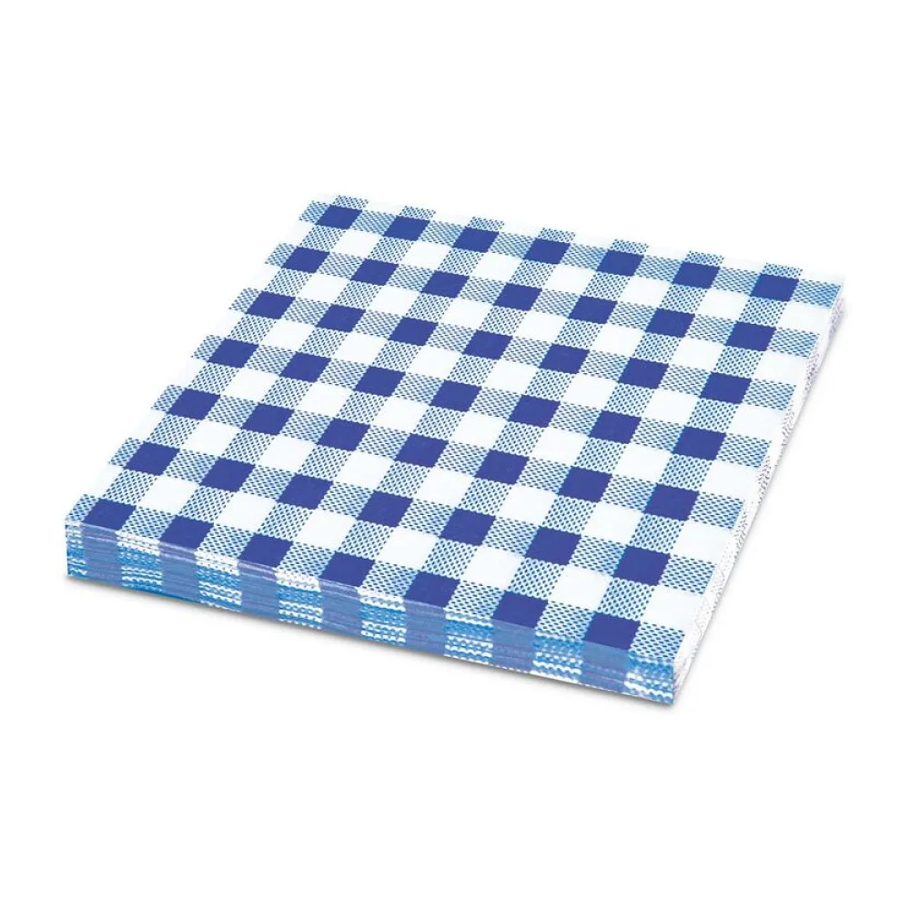Servietten Prägeservietten 33 x 33 cm, 1-lagig, KARO blau, 100 Stk. – Bild 2