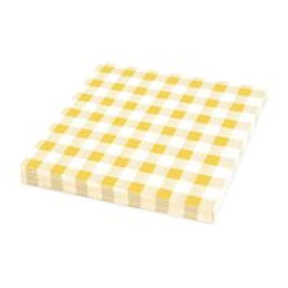 Servietten Prägeservietten 33 x 33 cm, 1-lagig, KARO gelb, 100 Stk.