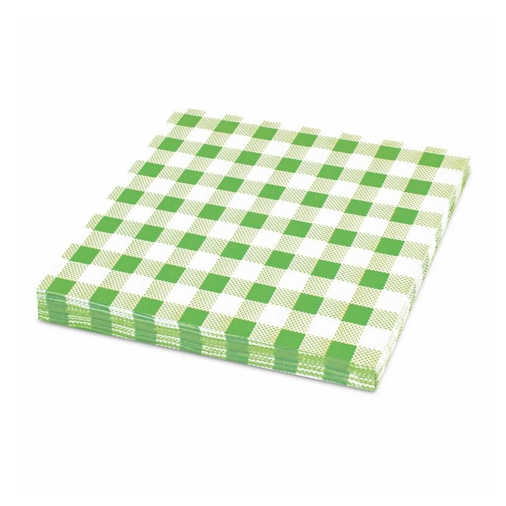 Servietten Prägeservietten 33 x 33cm, 1-lagig, KARO grün, 100 Stk. – Bild 2