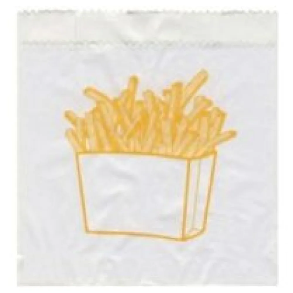 Pommes-Frites Beutel bedruckt, 100x50x110mm, mit Seitenfalten, 300 Stk. – Bild 3