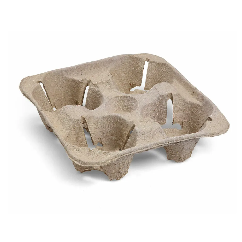 Getränkehalter Tragetablett Becherhalter 4 Becher Coffee to Go 21x21cm, 90 Stk. – Bild 2