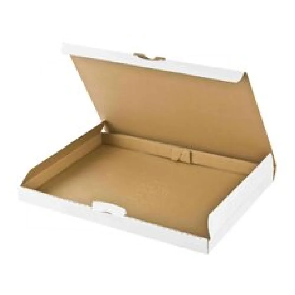 Versandkarton 255x190x30mm schnelle Aufrichtung Steckverschluss Maxibrief DHL briefkastentauglich Höhe 3cm A5 B55 weiß
