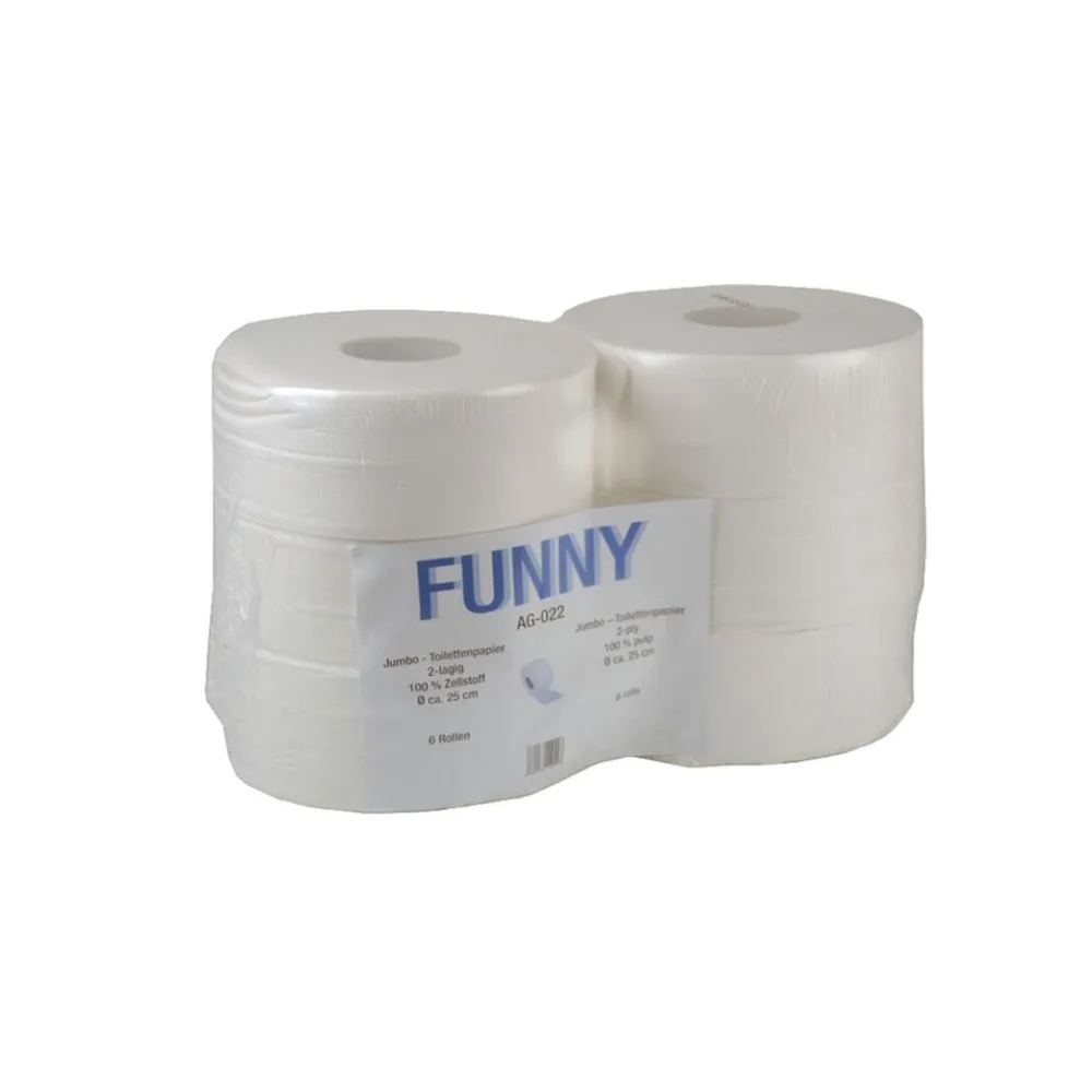 Jumbo Toilettenpapier Jumborollen 2-lagig, 100% Zellstoff hochweiß, 6 Stk. – Bild 2