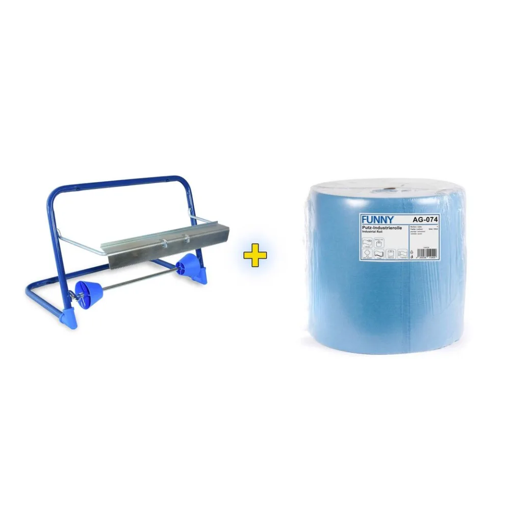 Wandhalter für Putztuchrollen inkl. 36cm breite 1000 Blatt Rolle – Bild 2