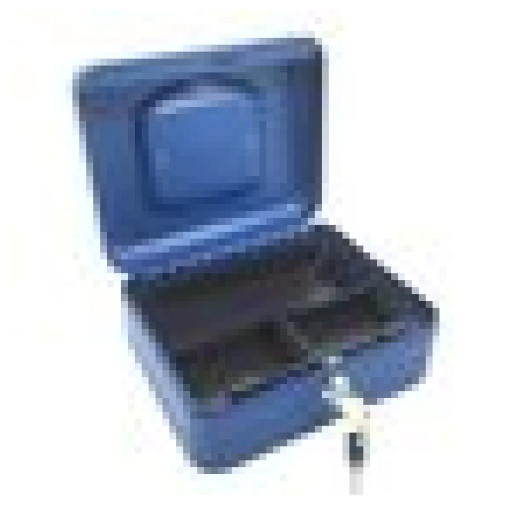 Geldkassette aus robustem Stahl mit herausnehmbaren Münzfächern 200 mm, blau – Bild 4