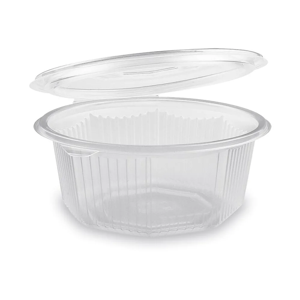 Achteckbecher klar mit angehängtem Deckel 750 ml (PP), 10 Stk. – Bild 2