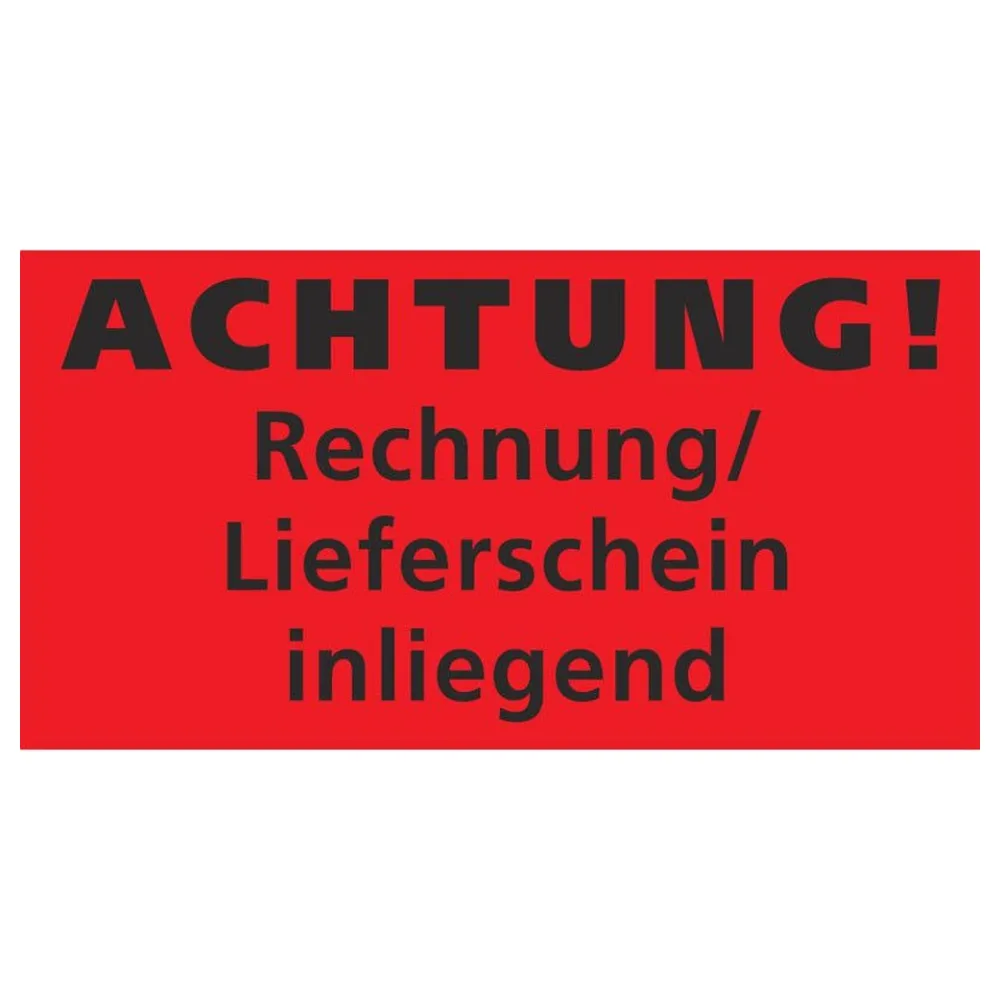 Hinweisetiketten Warnetiketten rot RECHNUNG /LS. INLIEGEND, 145x76mm, 1000 Stk. – Bild 2
