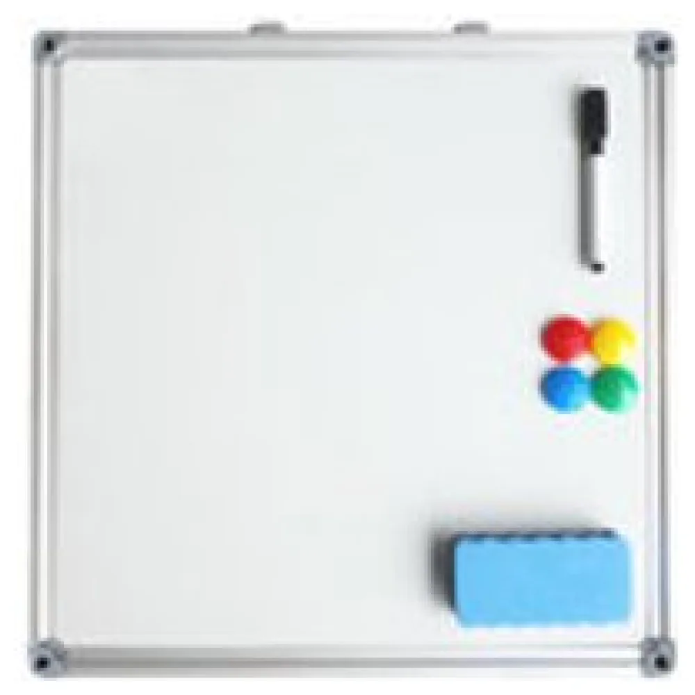 Whiteboard Magnettafel Memoboard, 40 x 40cm, inkl. 4 Magnete, weiß mit Alurahmen – Bild 3