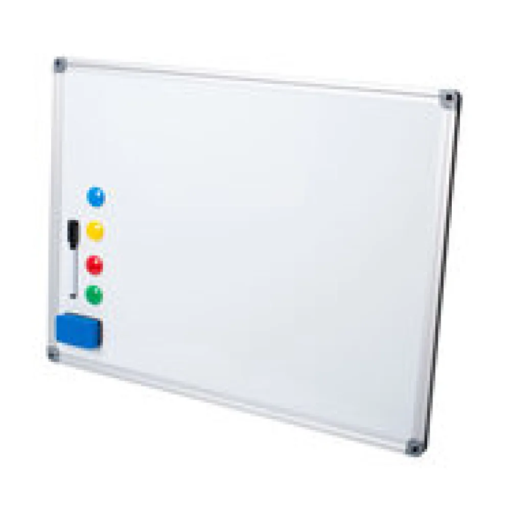 Whiteboard Magnettafel Memoboard, 60 x 45cm, inkl. 4 Magnete, weiß mit Alurahmen