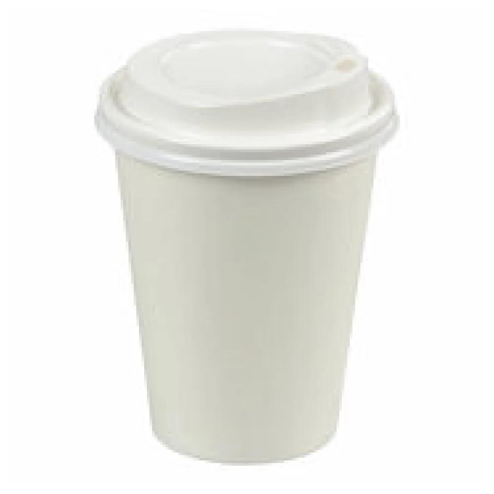 Heiß- und Kaltgetränkebecher weiß, mit Deckel, Pappe beschichtet 200 ml 50 Stk.