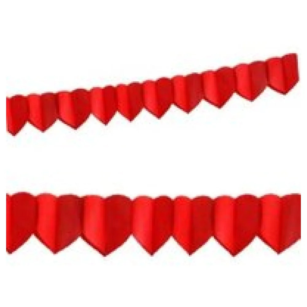 Papier-Girlande HERZEN rot 4 m x 18 cm – Bild 3