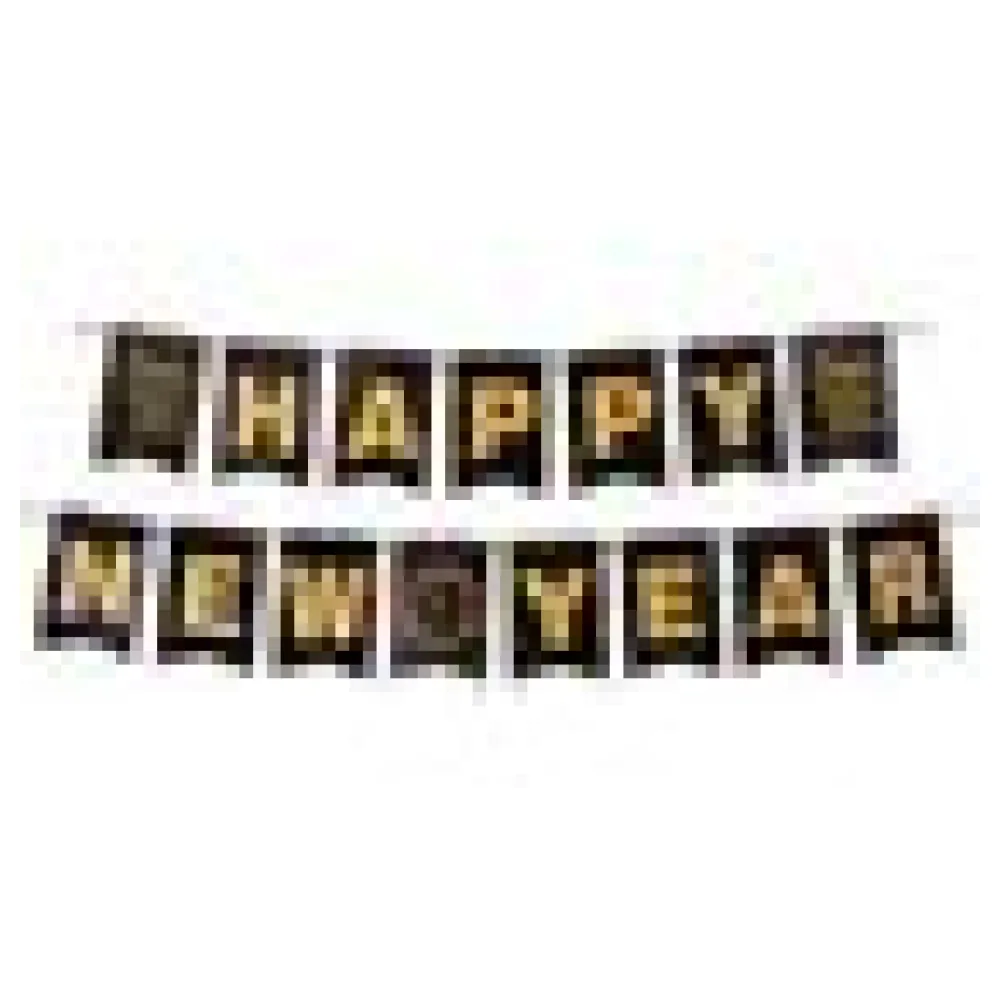 Girlande HAPPY NEW YEAR schwarz, 16 x 20 cm Buchstaben + 5m Band – Bild 4