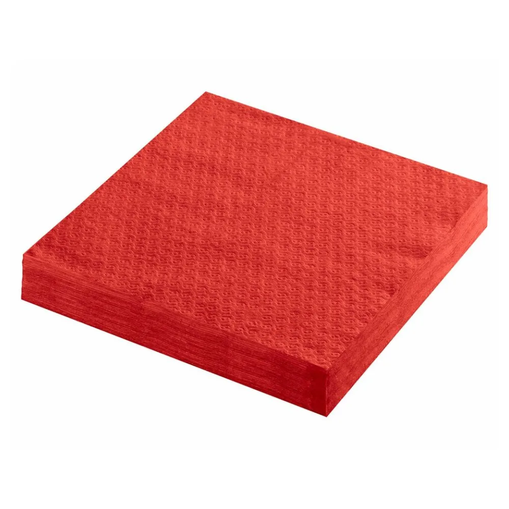 Servietten Prägeservietten 1-lagig, 33 x 33 cm, rot, 100 Stk. – Bild 2