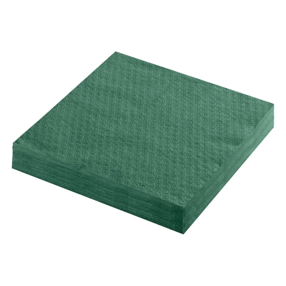 Servietten Prägeservietten 1-lagig, 33 x 33 cm, dunkelgrün, 100 Stk. – Bild 2