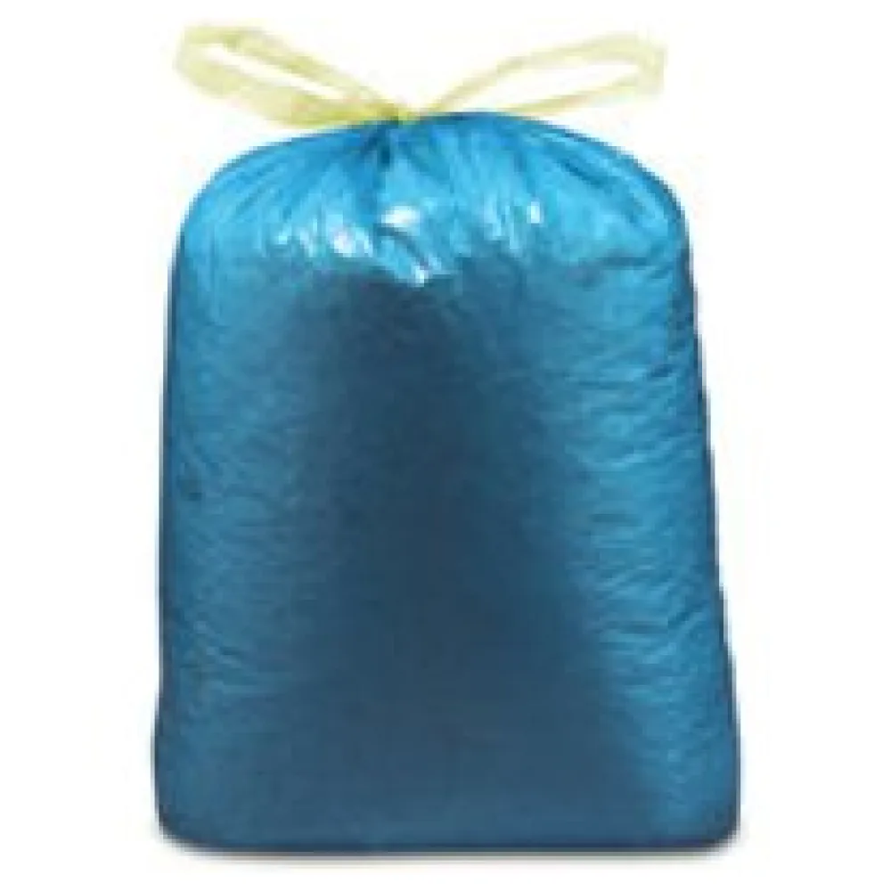 Müllsäcke mit Zugband 120 Liter 70 x 100 cm LDPE blau, 10 Stk. – Bild 3