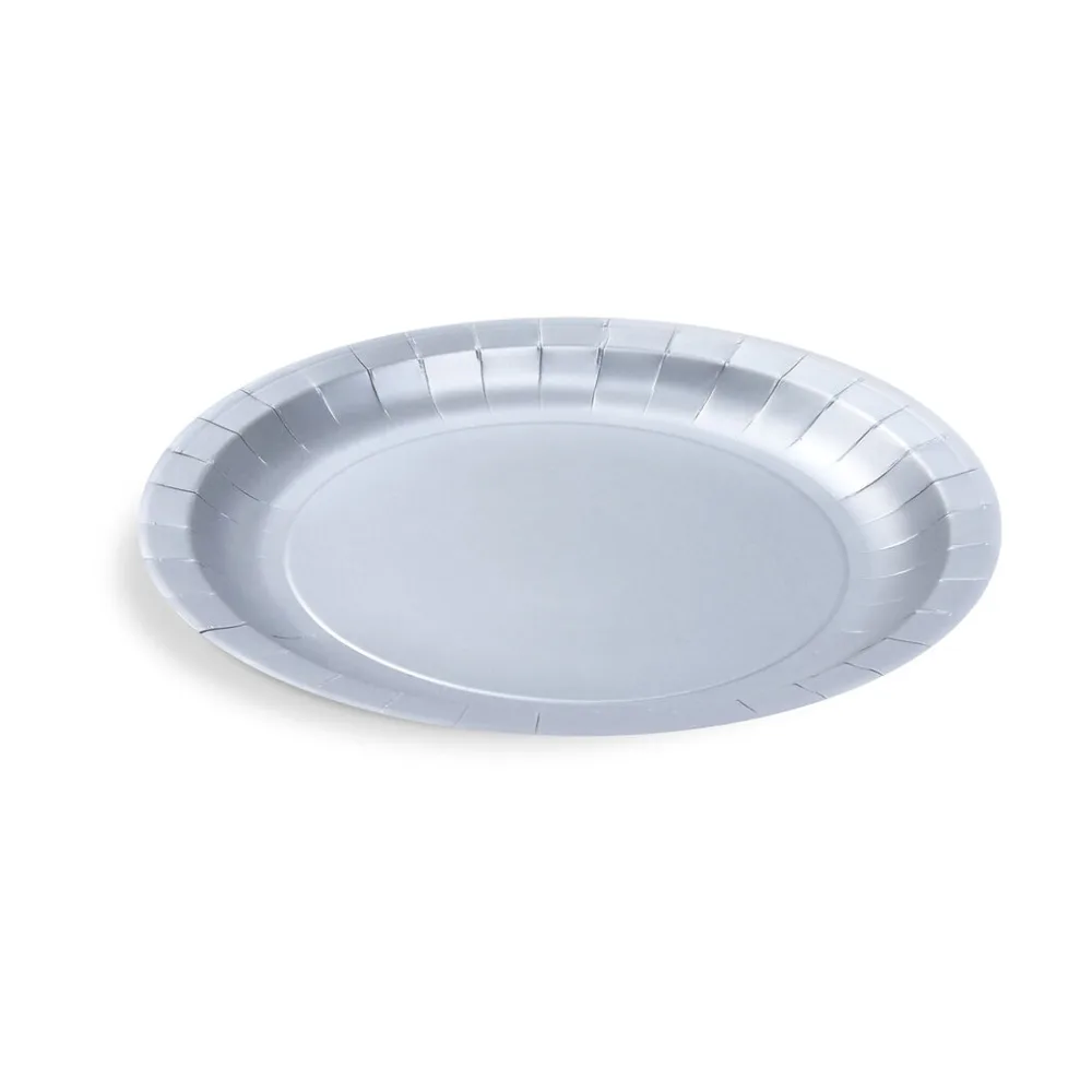 Pappteller Silber O23 cm - FSC Einwegteller für Party, Geburtstag, Hochzeit, 10 Stk. – Bild 2