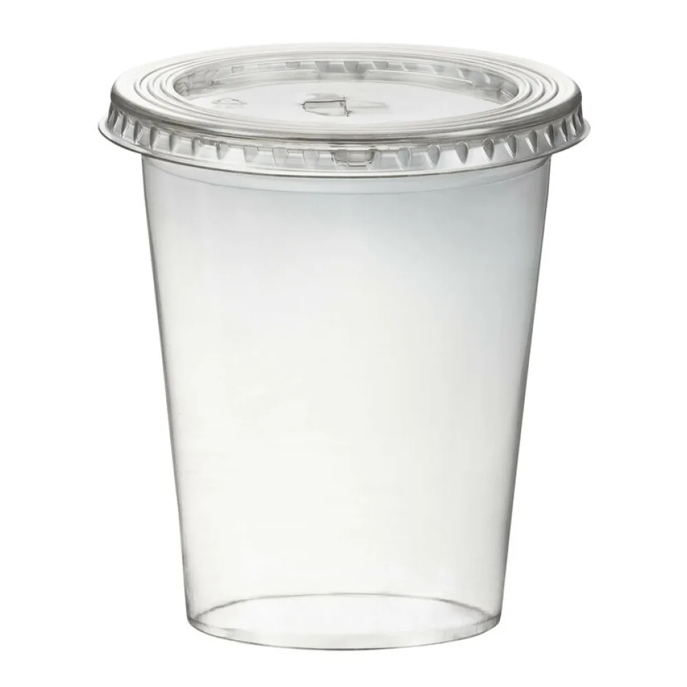 Smoothiebecher inkl. Deckel mit Schlitz 300 ml, O 95mm, PET, glasklar, 50 Stk. – Bild 2