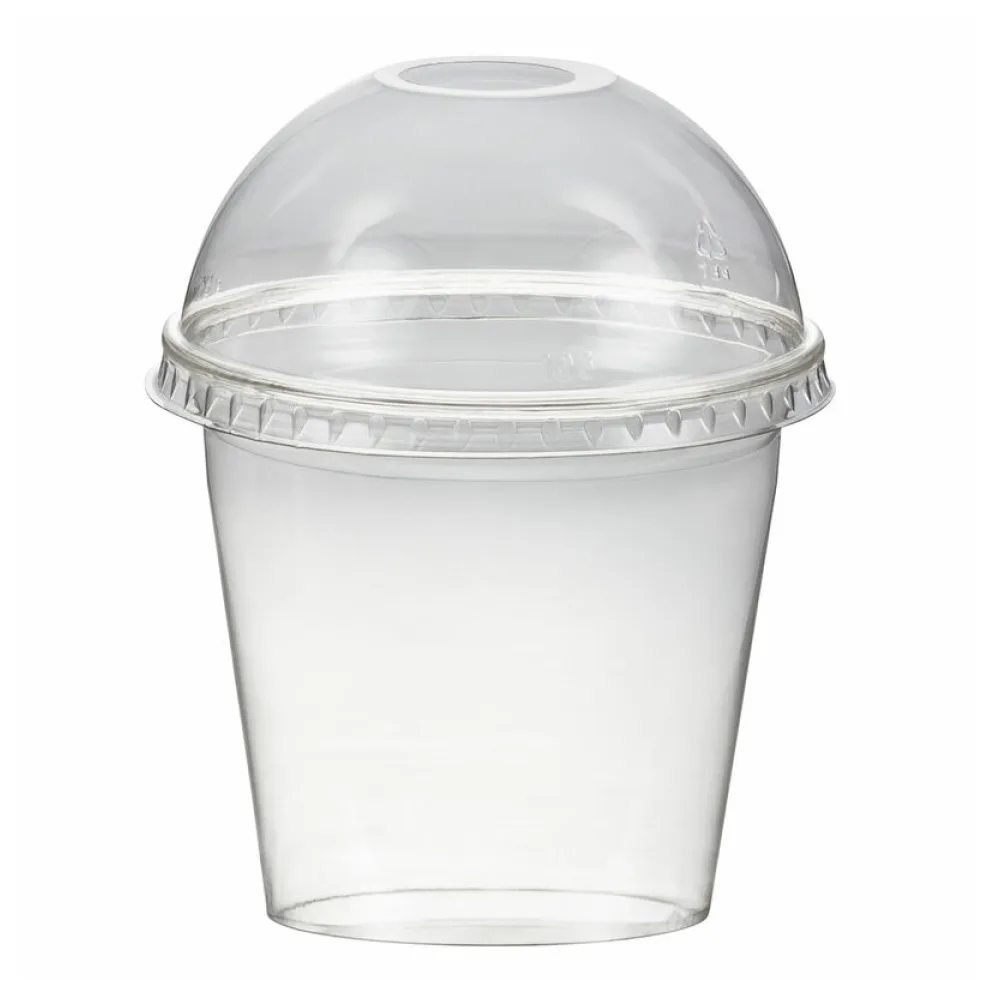 Smoothiebecher + Domdeckel mit Öffnung 250 ml, O 95mm, PET, glasklar, 50 Stk. – Bild 2