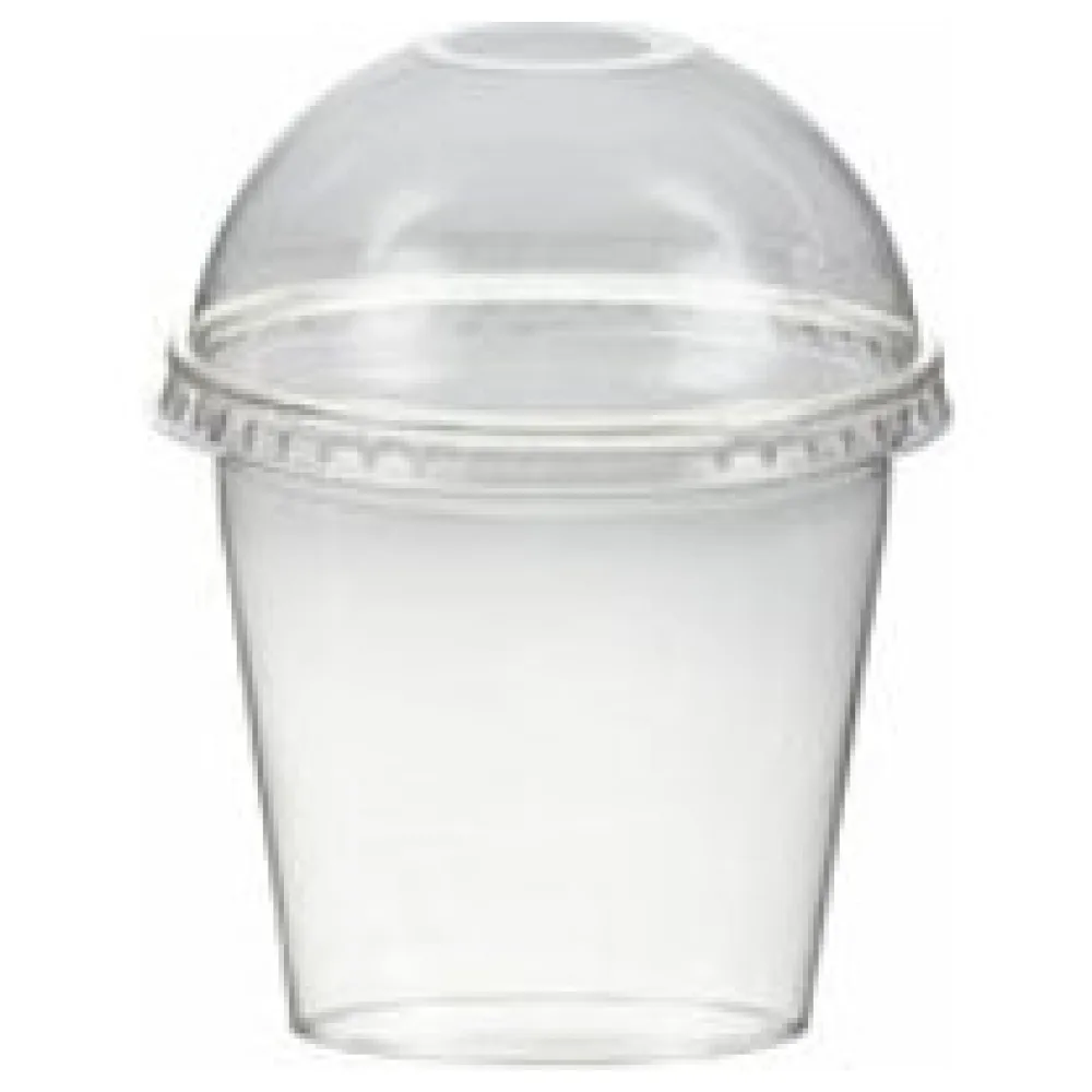 Smoothiebecher + Domdeckel mit Öffnung 250 ml, O 95mm, PET, glasklar, 50 Stk. – Bild 3