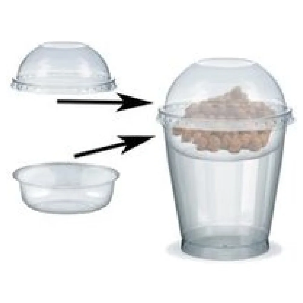 Feinkostbecher für Salat, Müsli, Joghurt mit Einsatz + Deckel 300 ml, 100 Stk. – Bild 3