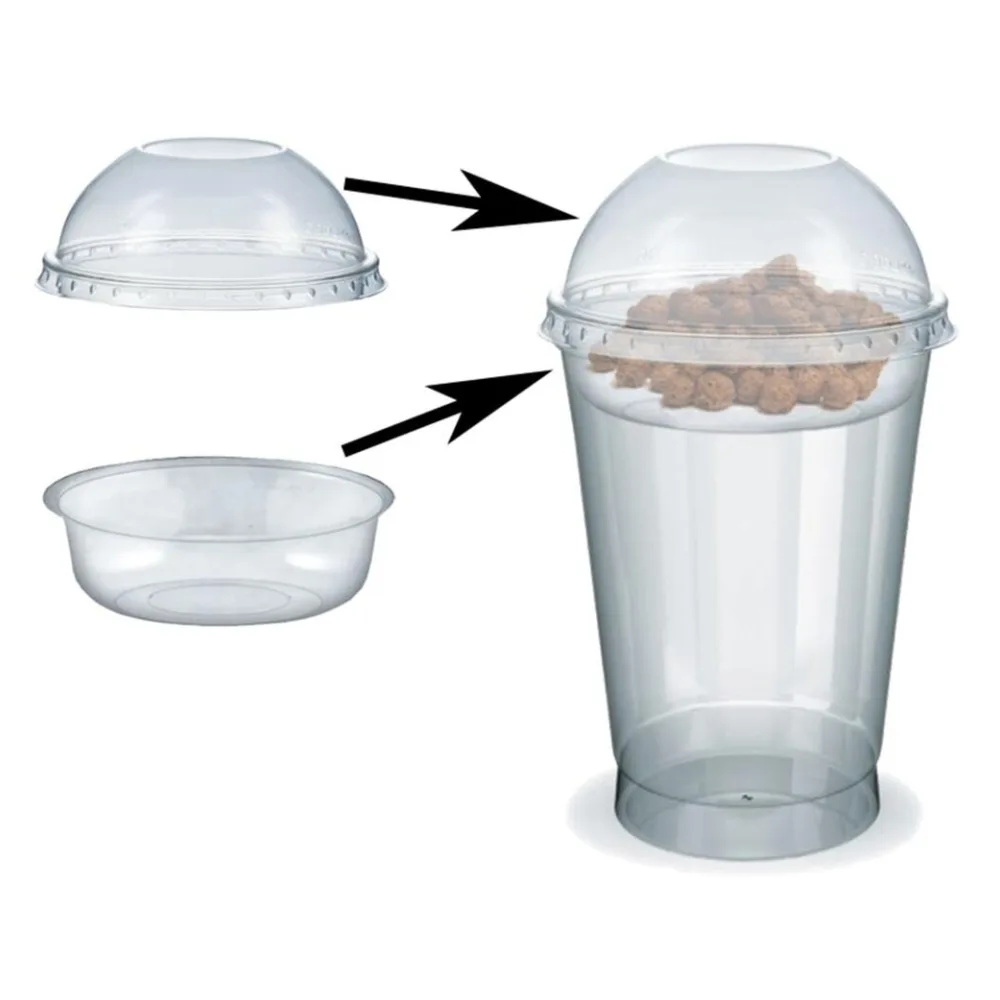 Feinkostbecher für Salat, Müsli, Joghurt mit Einsatz + Deckel 400 ml, 100 Stk. – Bild 2