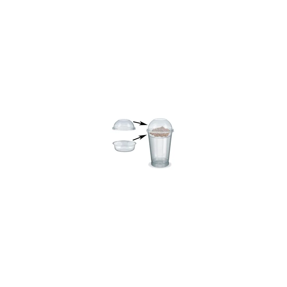 Feinkostbecher für Salat, Müsli, Joghurt mit Einsatz + Deckel 500 ml, 100 Stk.