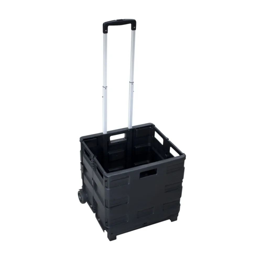 Klappbarer Einkaufstrolley large, mit Leichtlaufrädern, bis 30 kg, schwarz – Bild 2