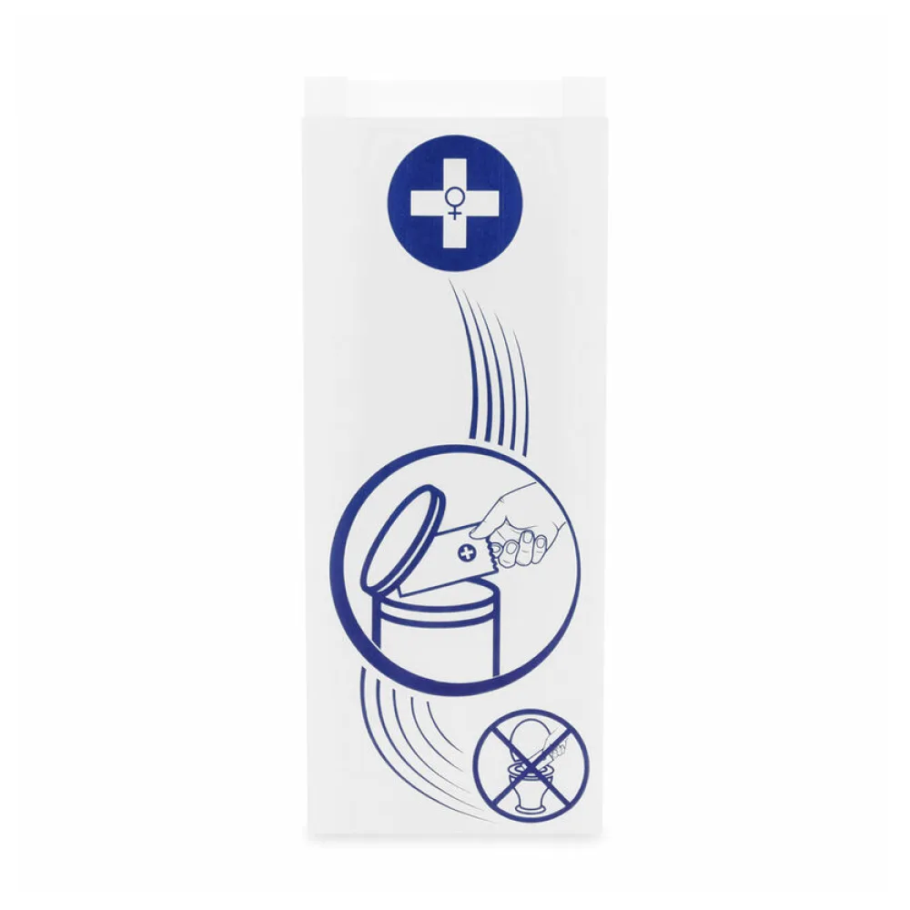 Hygienebeutel Damenhygiene Papierbeutel weiß mit Hinweisaufdruck, 100 Stk. – Bild 2