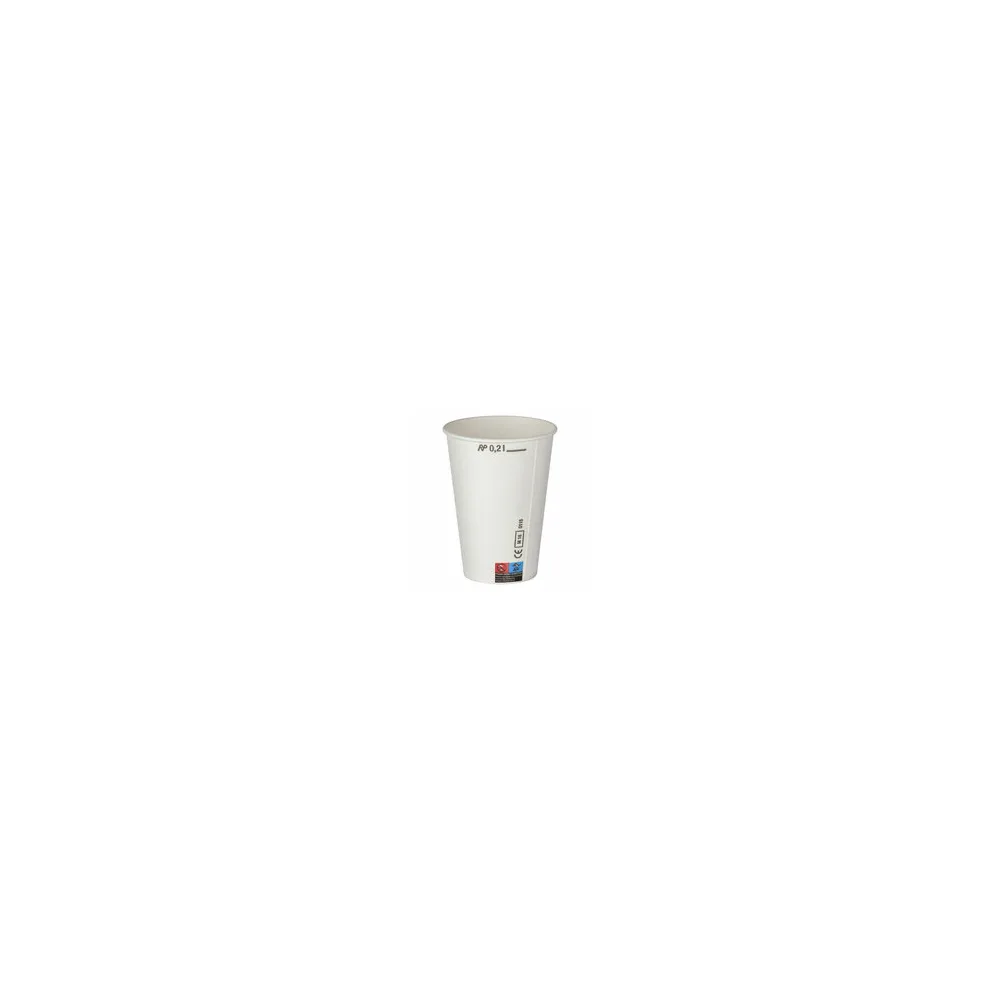Kaltgetränkebecher Pappbecher weiß mit CE Eichstrich 200 ml 100 Stk.