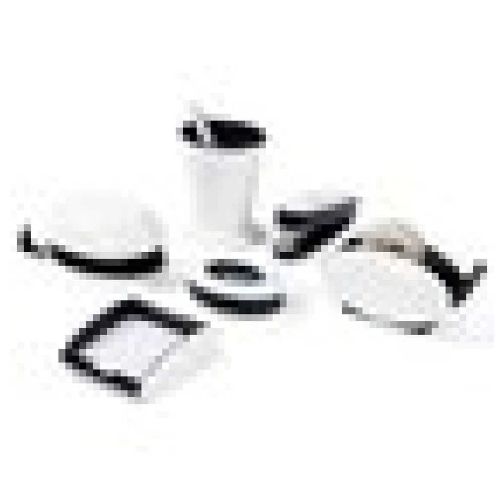 trendiges Schreibtischset, 6-teilig, Hochglanz schwarz/weiß – Bild 4