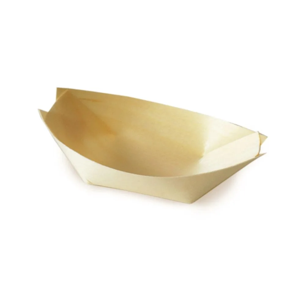 Fingerfood-Schale aus Holz schiffchenförmig 8 x 5,5 cm, 100 Stk. – Bild 2