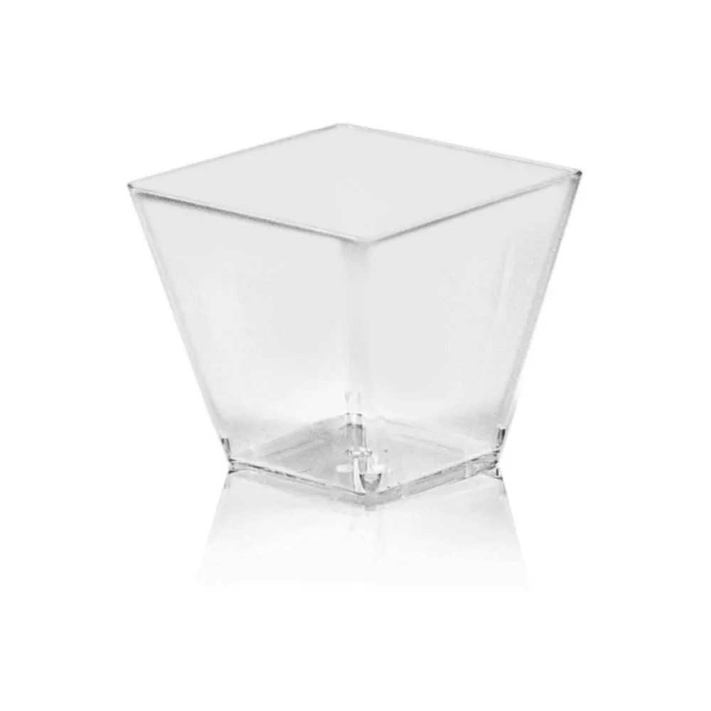 Fingerfood-Becher eckig klar 60 ml PS 5,0 x 5,0 x 4,5 cm, 50 Stk. – Bild 2