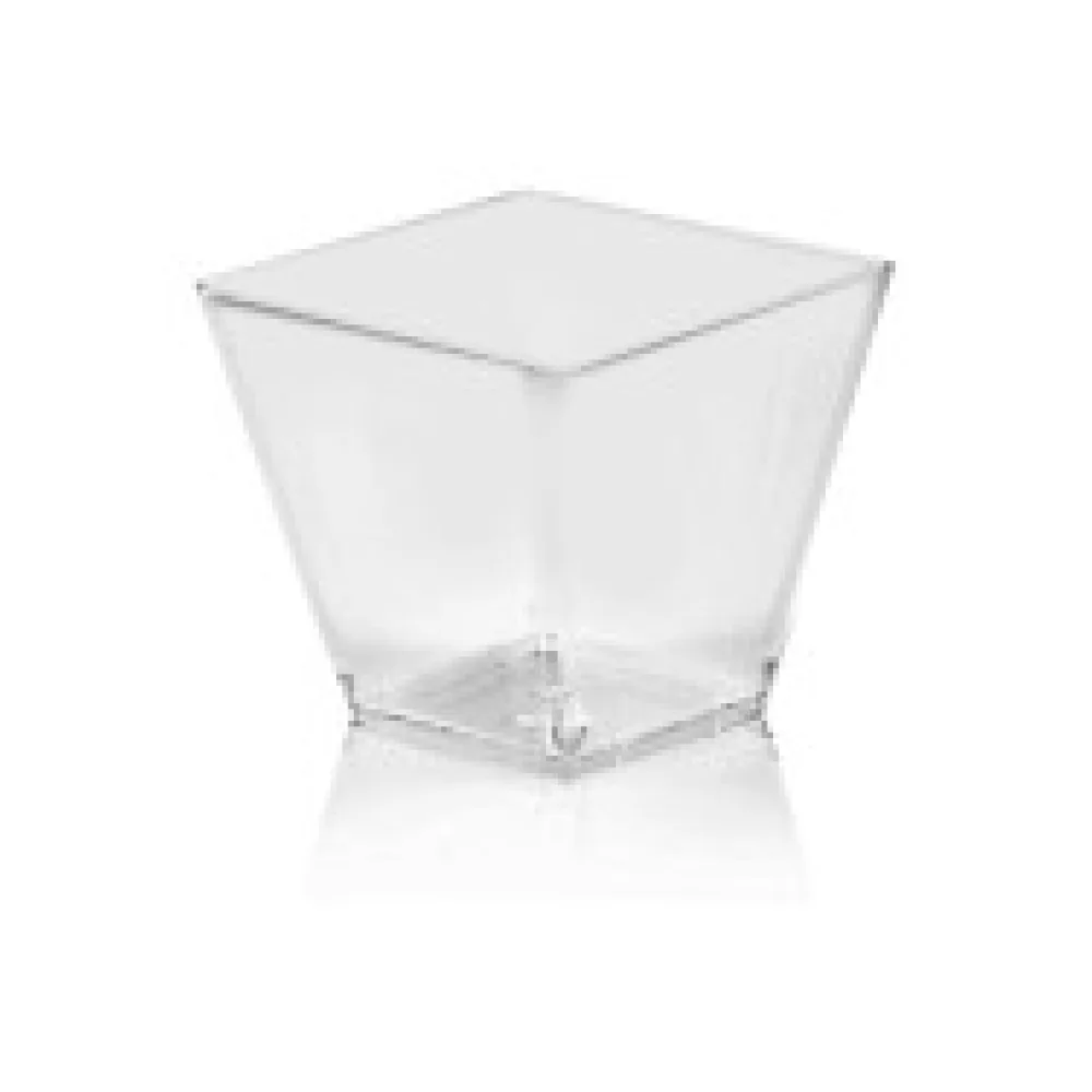 Fingerfood-Becher eckig klar 60 ml PS 5,0 x 5,0 x 4,5 cm, 50 Stk.