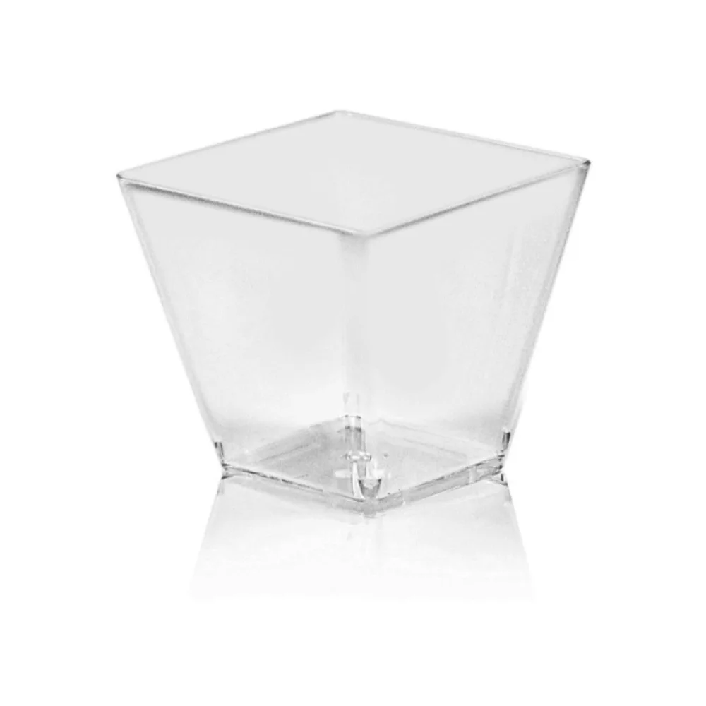 Fingerfood-Becher eckig klar 100 ml PS 5,9 x 5,9 x 5,4cm, 50 Stk. – Bild 2