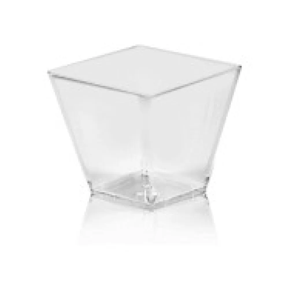 Fingerfood-Becher eckig klar 100 ml PS 5,9 x 5,9 x 5,4cm, 50 Stk.