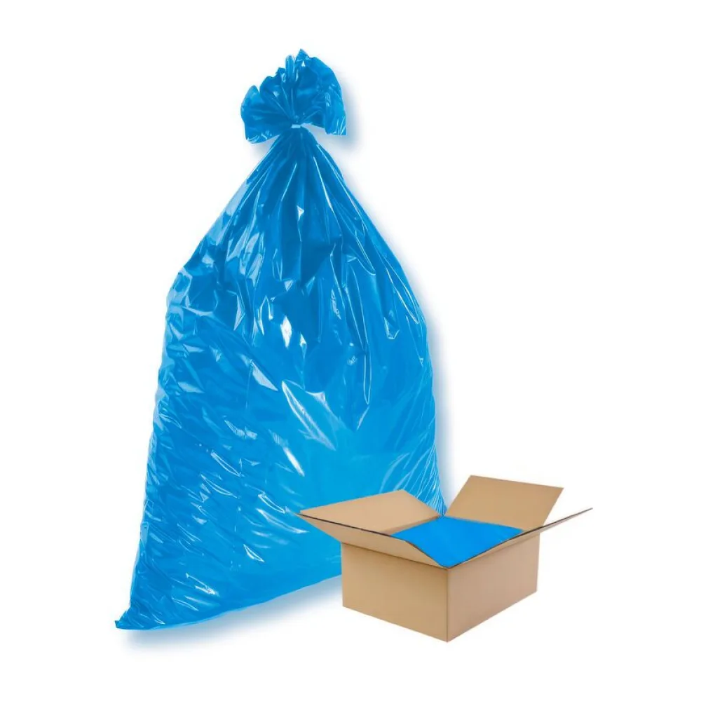 LDPE-Seitenfalten-Müllsäcke 240 L, 650 + 550 x 1350 mm, Typ 100 = 85 my, 50 Stk. – Bild 2