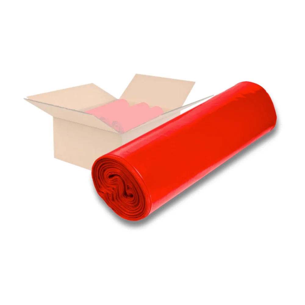 LDPE-Müllsäcke 120 L, 700 x 1100 mm, Typ 60 = 32 my, Regenerat rot, 250 Stk. – Bild 2