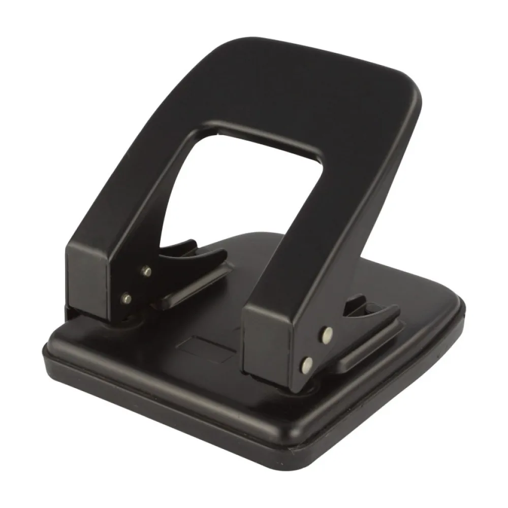 Premium Bürolocher mit Anschlagschiene für 35 Blatt Metallgehäuse, schwarz – Bild 2