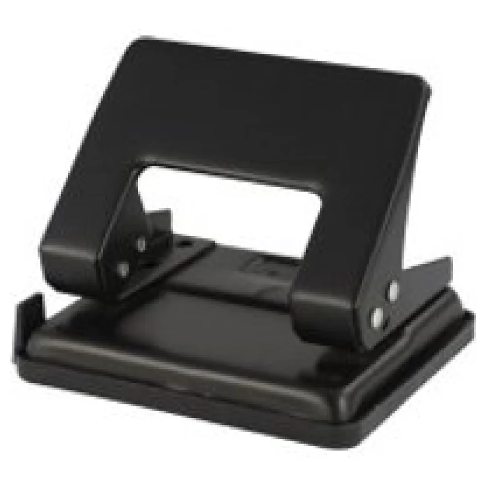Premium Bürolocher mit Anschlagschiene für 20 Blatt Metallgehäuse, schwarz – Bild 3
