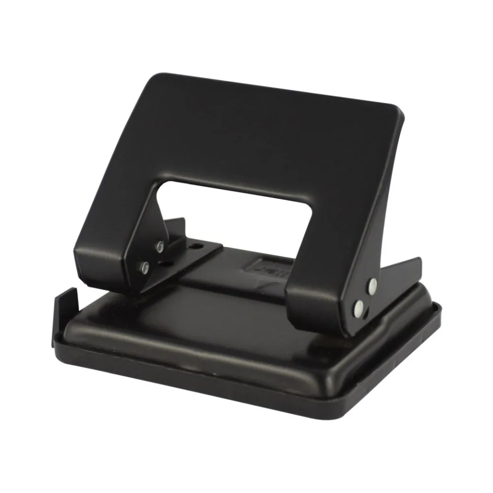 Premium Bürolocher mit Anschlagschiene für 20 Blatt Metallgehäuse, schwarz – Bild 2