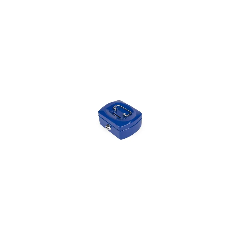 Geldkassette Spardose mit Sparschlitz mit entnehmbaren Münzfach 125 mm, blau
