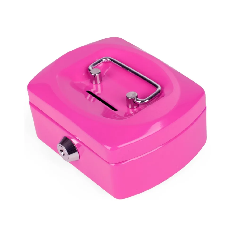 Geldkassette Spardose mit Sparschlitz mit entnehmbaren Münzfach 125 mm, pink – Bild 2
