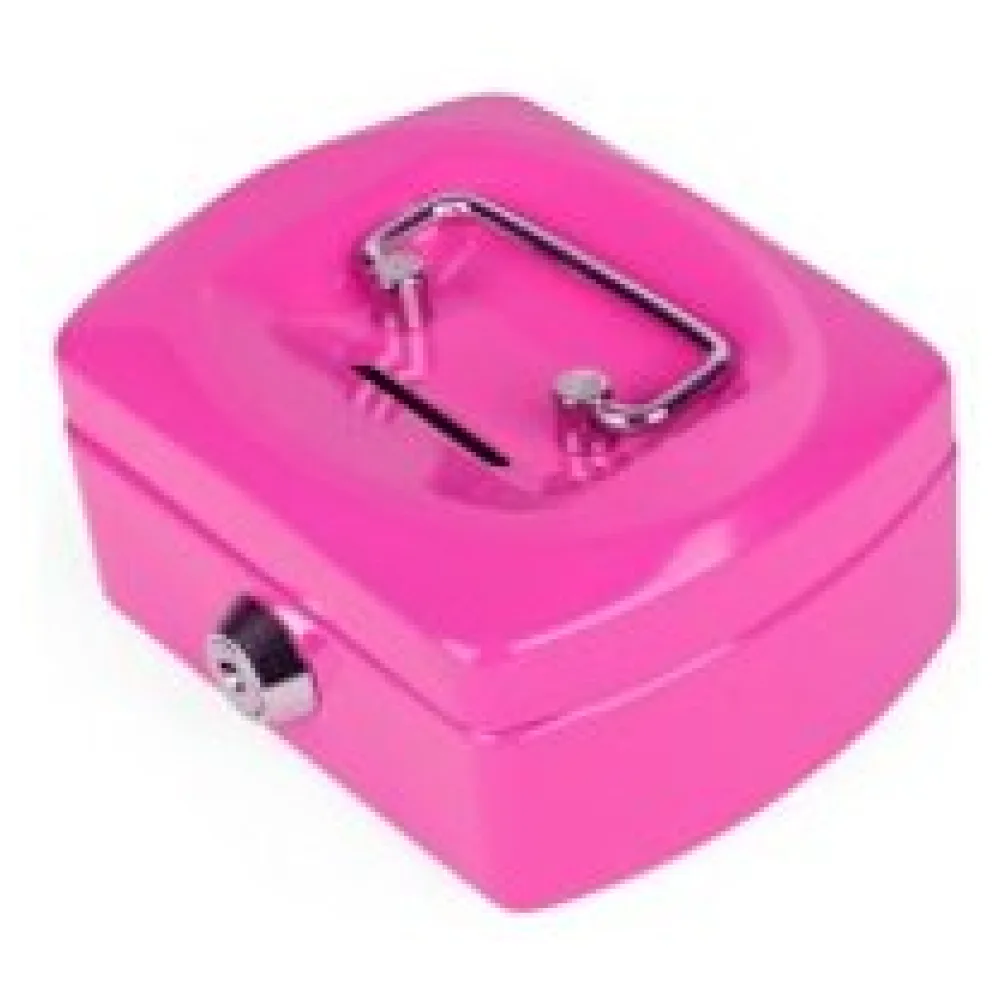 Geldkassette Spardose mit Sparschlitz mit entnehmbaren Münzfach 125 mm, pink – Bild 3