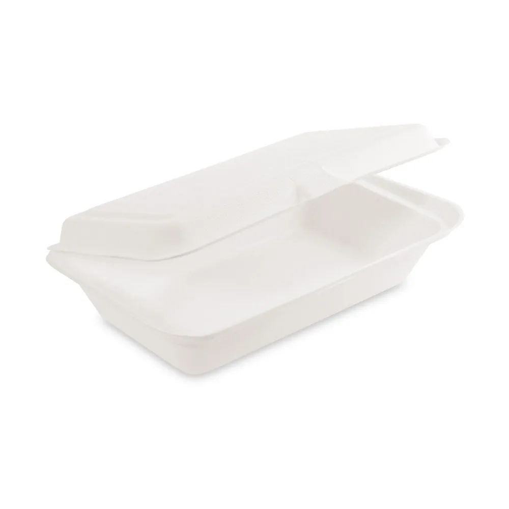 Bio Menüboxen Lunch-Boxen Sandwichbox Zuckerrohr kompostierbar 250x162x63mm, 50 Stk. – Bild 2